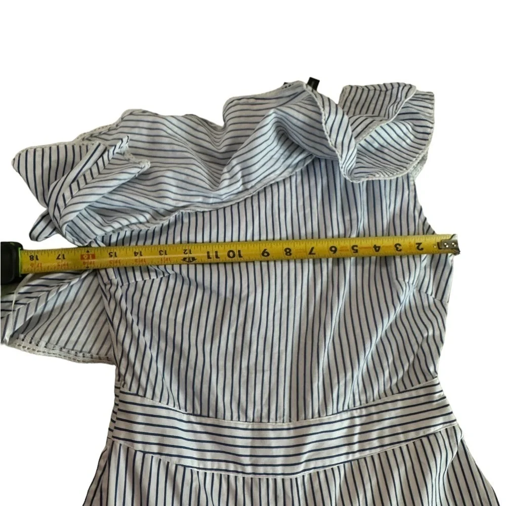 Lost Ink One Shoulder Wide Leg Jumpsuit in Stripe Size XS
